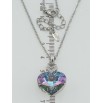 Кулон Xuping колір Родій з кр-ми Swarovski на ланцюжку Кристальне серце Paradise Shine довжина 40-45см х 2мм фото №2