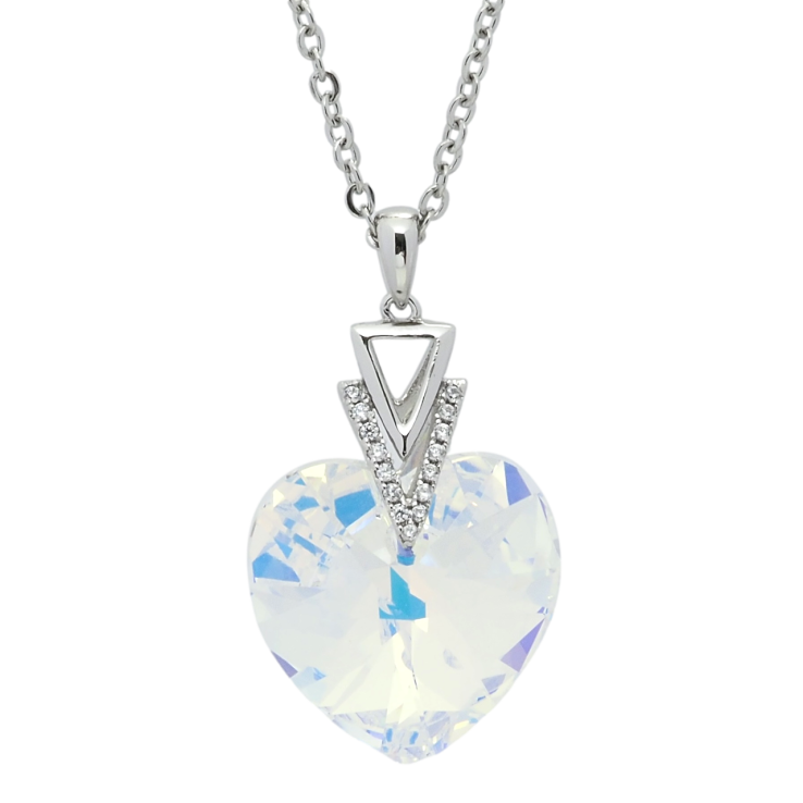 Кулон Xuping цвет Родий с кр-ми Swarovski на цепочке Кристальное сердце Shimmer длина 40-45см х 2мм фото №8 Кулон Xuping цвет Родий с кр-ми Swarovski на цепочке Кристальное сердце Shimmer длина 40-45см х 2мм фото №8