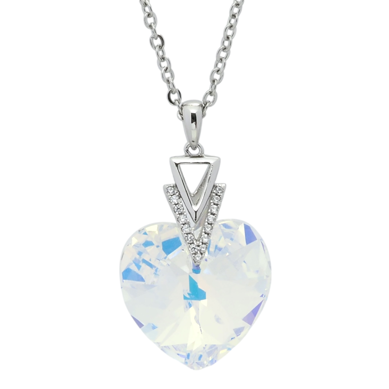 Кулон Xuping колір Родій з кр-ми Swarovski на ланцюжку Кристальне серце Shimmer довжина 40-45см х 2мм фото №19 Кулон Xuping колір Родій з кр-ми Swarovski на ланцюжку Кристальне серце Shimmer довжина 40-45см х 2мм фото №19