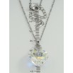 Кулон Xuping колір Родій з кр-ми Swarovski на ланцюжку Кристальне серце Shimmer довжина 40-45см х 2мм фото №2