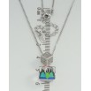 Кулон Xuping колір Родій з кр-ми Swarovski на ланцюжку Кубики Vitrail Medium довжина 41-46см х 1мм фото №2
